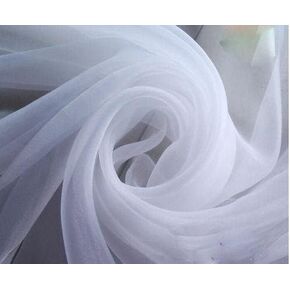 60" Wide (5ft Wide) White Sheer Chiffon Fabric - Perfect for Draping Panels and Masking for Weddings & Events (1 Yard)