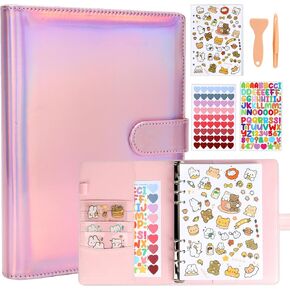 Reusable Sticker Book,A5 PU Sticker Collecting Book,Sticker Book Collecting Album, Sticker Collecting Album with Heart Sticker Label & Letter Stickers Label