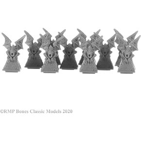 REAPER 77731: Gargoyle Pillar Tops (10) Bones Classic Plastic Miniature