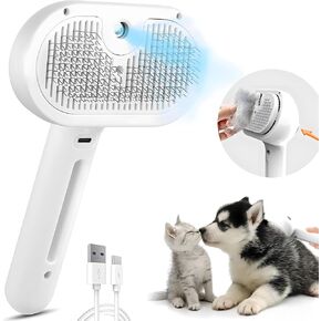 Cat Steamy Brush, Grooming Tool for Cats and Dogs with Steam Function, Massage, and Shedding Hair Removal - Ideal for Pets, Featuring Weighted Blanket Technology, Hair Brush, 3 in 1 in Saudi Arabia
