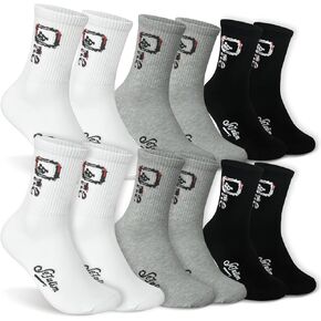 sefulim Athletic Socks ，6 Pair Pack Socks Cushioned Athletic Sports Crew Socks for Men & Women