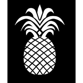 Pineapple NOK Decal Vinyl Sticker |Cars Trucks Vans Walls Laptop|White|5.5 x 3.75 in|NOK177