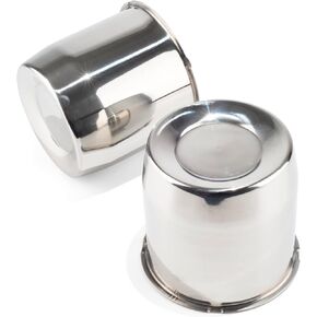 2Pcs 5.15" Push Through Wheel Center Caps Stainless Trailer Hub Cap for Truck SUV RV Wheel Rim (Fit 5.15" Bore 4.92" H Chrome)