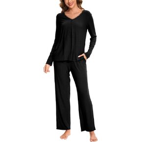 GYS Bamboo Viscose Pajama Sets for Women Long Sleeve Sleepwear Sets with Pockets