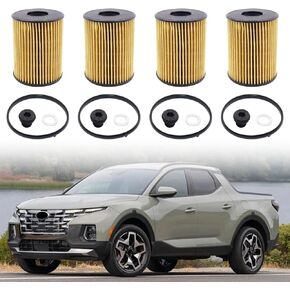 FZJDSD 26350-2S000 21513-23001 Oil Filter Pack With Seals Compatible with Hyundai Santa Cruz Fe Sonata Tucson 2020 2021 2022 Compatible with Kia Sorento K5 2021 2022 Oil Filters 26350-2S001
