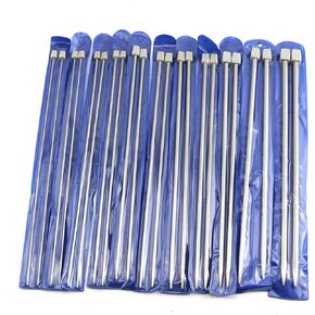 RLECS 22pcs/11Pairs Stainless Steel Knitting Needles Set 11 Size 2-8mm Single Pointed Needles for Weaving Sweaters,Scarves DIY Craft Knitting Tools 36cm/14 inch