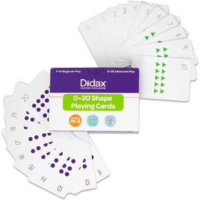 Numbers 0-20 Shape Playing Cards - Four Basic Shapes - Circle, Square, Triangle, and Diamond – Grades K-6- School Friendly Playing Cards - in-Home Learning Game