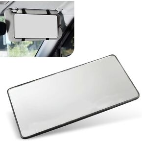 Pack-1 Car Sun Visor Vanity Mirror, Car High Definition Makeup Mirror with Straps, Universal Auto Sun Visor Makeup Mirror, Suitable for Cars, SUVs, Trucks (Black)