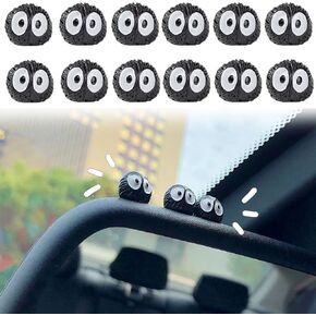 40 PCS Soot Sprite Decor, Cute Car Accessories Dorable Anime Automotive Decoration for Auto Rearview Mirror & Dashboard, Fun Accessories Ornament for Home Office, Table, Bike Decor