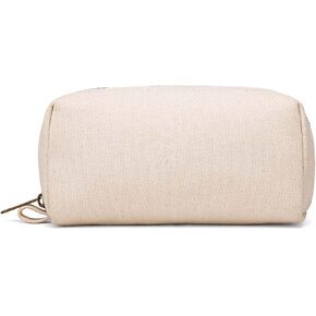 Pencil Case Cotton Canvas Pen Pouch Bag, Lightweight and Stylish Ideal for Organizing Stationery (Beige)