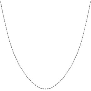Kooljewelry 14k White Gold 0.8 mm Diamond-cut Bead Ball Chain Necklace (16, 18, 20, 24 or 30 inch)