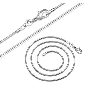 Fashion 925 Sterling Silver 1mm Snake Chain Necklace Jewelry Chain 16" - 30" for Men & Women (28 Inches)