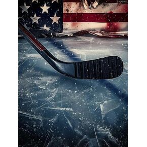 QAZWSX American Flag Hockey Diamond Painting Kits for Adults, DIY 5D Ball Sports Diamond Art Full Drill for Adult, for Beginner Home Wall Decor Gift 12x16 Inch in Kuwait