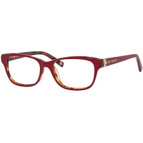 Juicy Couture Plastic Rectangular Eyeglasses 52 01L9 Red Havana