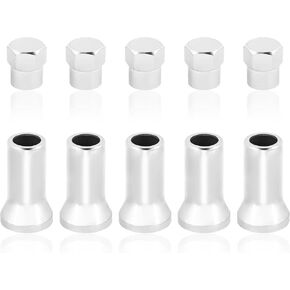 5 Sets TR414AC Chrome Valve Stem Caps Kit,Chrome Tire Valve Caps for Car Tire Stems Repair,Universal TPMS Rubber Chrome Valve Stem Covers Car Accessories for Most Cars Trucks