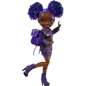 Rainbow High Jr High Series 2 Krystal Bailey- 9" Purple Posable Fashion Doll with Designer Accessories and Open/Close Backpack. Great Toy Gift for Kids Ages 6-12 Years Old & Collectors