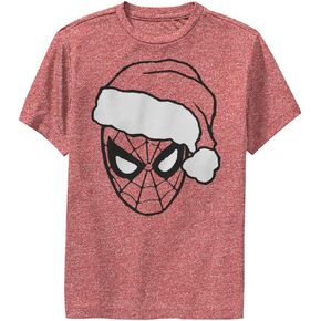 Marvel Christmas Spider-Man Santa Big Face Boys T-Shirt