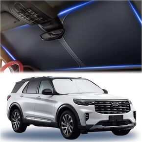 Windshield Sun Shade for Toyota RAV4 2019-2024 Double Layer 240T Front Window Shade Custom Fit Sun Visor Foldable Shade Blocks UV Rays Summer Must Have Car Accessories