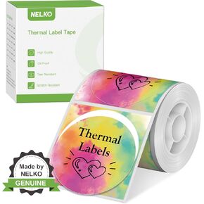Thermal Labels for Nelko PM220 Label Maker, 2 inch (50mm) Round Thermal Label, Waterproof, Multi-Purpose Label Tape, 1 Roll of 150 Self-Adhesive Thermal Paper (Gradient Color)
