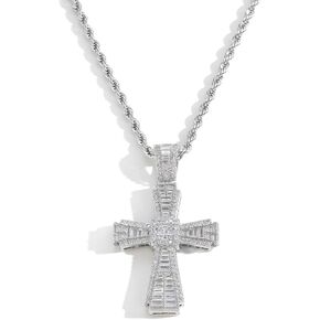Cross Pendant Necklace With Zircon Large Punk Personality Couple Pendant Necklace for Men Women