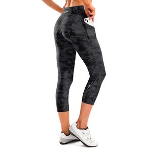 Women's 4D Padded Bike Pants High Waist Cycling Shorts Bicycle Capris 3/4 Biking Tights with Zipper Pockets