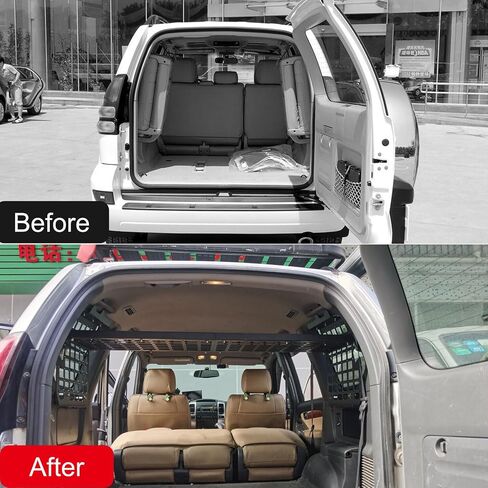 2003-2009 for Lexus GX 470 GX470 Molle Panel Storage Panel System Trunk Organizers Storage Bracket Luggage Holder Shelf Car Accessories Kit (Side Window + Middle Storage Shelf) in Saudi Arabia