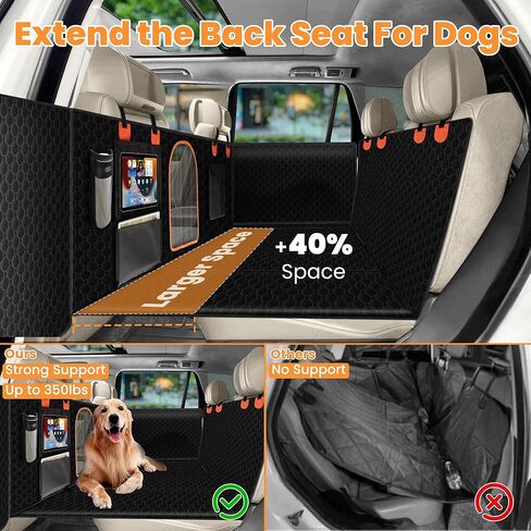 غطاء المقعد الخلفي للكلاب في السيارة، موسع المقعد الخلفي للكلاب، سيارات الدفع الرباعي والشاحنات، أرجوحة مقاومة للماء لحماية كاملة للكلاب، غطاء مقعد السيارة السفلي الصلب للكلاب مع واقي الباب in Kuwait