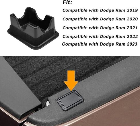 غطاء جيب للسكك الحديدية الخلفية للشاحنة، أغطية للسكك الحديدية الخلفية لـ 2019-2024 دودج رام 1500/2500، ملحقات غطاء تونيو (مجموعة من 2) - تناسب فقط جيوب الأوتاد الخلفية in Kuwait