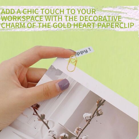Premium Gold Paper Clips 100 Pcs, Heart Shapes, Fancy & Decorative Paperclips for Office, School, Wedding, Crafts, Cute Desk Organizers in Kuwait