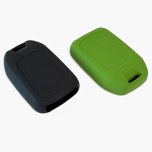 2-Pack Click&Fit Silicone Key Fob Covers Compatible with Chevy Suburban 2015-2021 Tahoe 2014-21, GMC Yukon 2014-21 – Car Remote Key Shell Rubber case 6-Buttons, Black+Green in Saudi Arabia