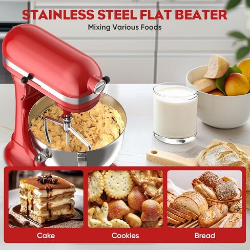 مرفق مجداف من الفولاذ المقاوم للصدأ لخلاط KitchenAid، كمرفق مجداف KitchenAid لتصميم خلاط KitchenAid برأس مائل 4.5-5Qt، عجينة المعكرونة والمعجنات والخبز من COFUN in Kuwait