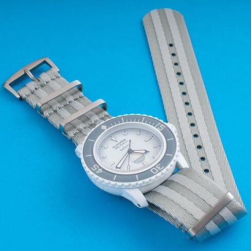 Seatbelt Nylon Watch Strap Watch Band for Men & Women One Piece Dual Pass Military - 20mm 22mm in Kuwait