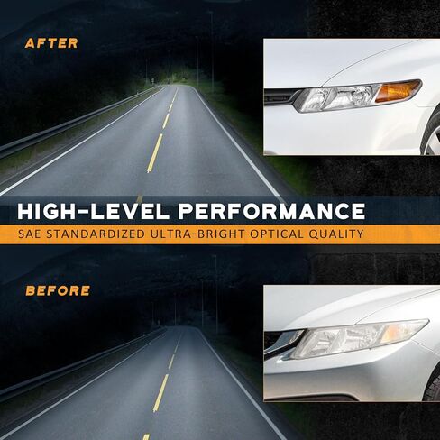 for 2012-2015 Honda Civic 4Dr Sedan Headlights for 12-13 Honda Civic 2Dr Coupe Pair Headlamp Chrome Housing Amber Reflector Left+Right Side (Does NOT Fit Hybrid or Hybrid-L Models) in Saudi Arabia