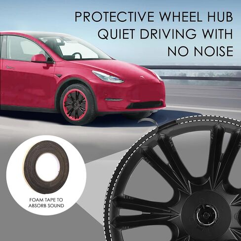 لغطاء عجلة Tesla Model Y مقاس 19 بوصة، واقي حافة أغطية العجلات الرياضية البديلة، أغطية حافة العجلة باللون الأرجواني والأسود، 4 قطع in Saudi Arabia