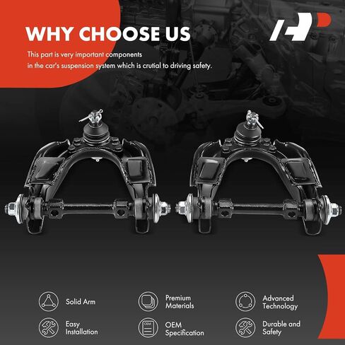 A-Premium 2 x Front Upper Control Arm with Ball Joint & Bushing, Compatible with Toyota Pickup 1989-1995, T100 1993-1998, RWD Only in Saudi Arabia
