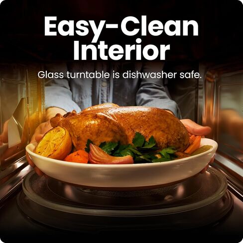 Chefman Countertop Microwave Oven 1.1 Cu. Ft. Digital Stainless Steel Microwave 1000 Watts with 6 Auto Menus, 10 Power Levels, Eco Mode, Memory, Mute Function, Child Safety Lock, Easy Clean in Kuwait