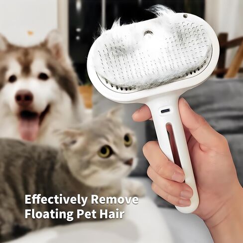 Cat Steamy Brush, Grooming Tool for Cats and Dogs with Steam Function, Massage, and Shedding Hair Removal - Ideal for Pets, Featuring Weighted Blanket Technology, Hair Brush, 3 in 1 in Saudi Arabia