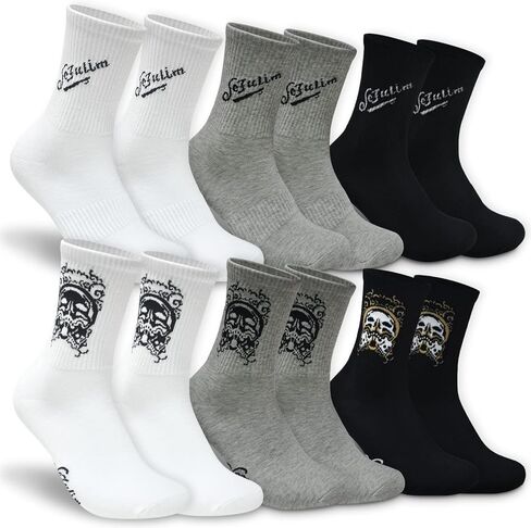 sefulim Athletic Socks ，6 Pair Pack Socks Cushioned Athletic Sports Crew Socks for Men & Women in Kuwait