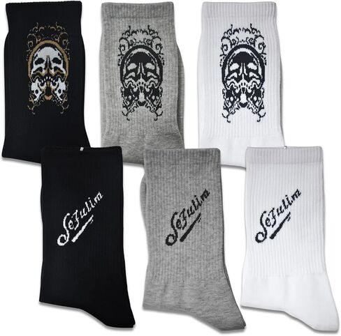 sefulim Athletic Socks ，6 Pair Pack Socks Cushioned Athletic Sports Crew Socks for Men & Women in Kuwait