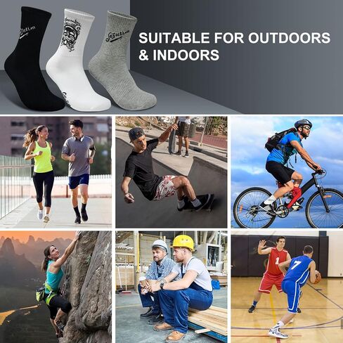 sefulim Athletic Socks ，6 Pair Pack Socks Cushioned Athletic Sports Crew Socks for Men & Women in Kuwait