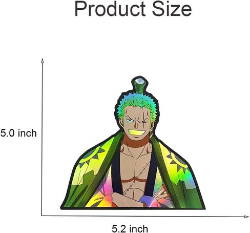 2 Pack-Anime Holographic Car Stickers Waterproof Anime Car Decals 5.4"×4.8" for Cars Auto Motorcycle Laptop Trunk Bumper Accessories (DS-01) in Saudi Arabia