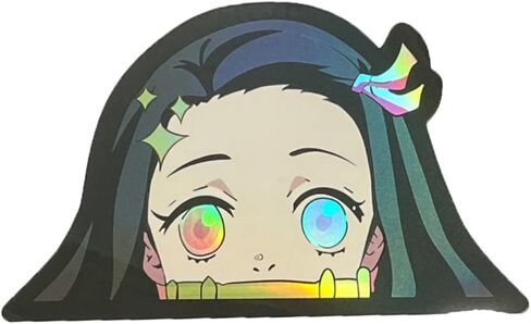 2 Pack-Anime Holographic Car Stickers Waterproof Anime Car Decals 5.4"×4.8" for Cars Auto Motorcycle Laptop Trunk Bumper Accessories (DS-01) in Saudi Arabia