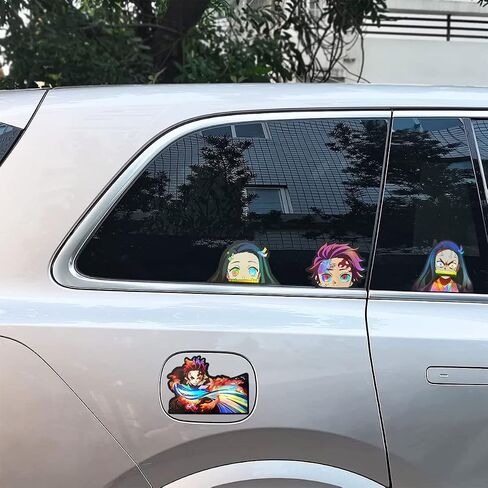 2 Pack-Anime Holographic Car Stickers Waterproof Anime Car Decals 5.4"×4.8" for Cars Auto Motorcycle Laptop Trunk Bumper Accessories (DS-01) in Saudi Arabia