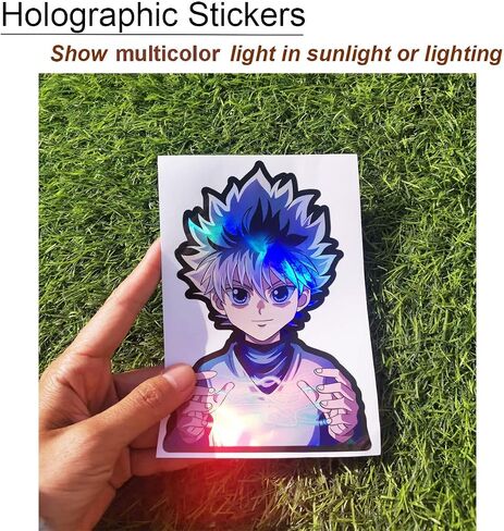 2 Pack-Anime Holographic Car Stickers Waterproof Anime Car Decals 5.4"×4.8" for Cars Auto Motorcycle Laptop Trunk Bumper Accessories (DS-01) in Saudi Arabia