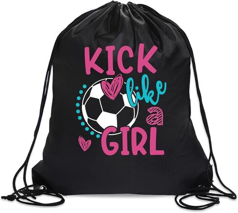 حقيبة ظهر برباط من Kick Like A Girl للنساء والبنت، حقيبة رياضية مقاومة للماء لمحبي كرة القدم، هدايا مرحة لعيد الميلاد وعيد الميلاد وحقيبة صالة الألعاب الرياضية لها in Kuwait