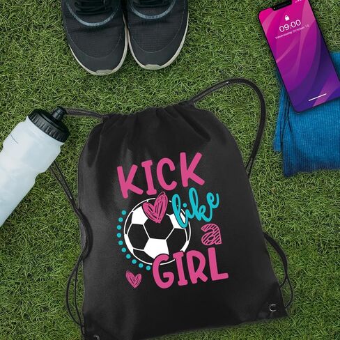 حقيبة ظهر برباط من Kick Like A Girl للنساء والبنت، حقيبة رياضية مقاومة للماء لمحبي كرة القدم، هدايا مرحة لعيد الميلاد وعيد الميلاد وحقيبة صالة الألعاب الرياضية لها in Kuwait