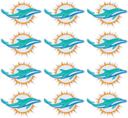 12 Pcs Dolphin Cloth Patches, Turquoise Dolphin Iron On Sew On Embroidered Patch Animal Cloth Patches for Hats Jackets Backpacks Jeans and Clothes Badge DIY Applique in Saudi Arabia