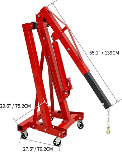 رافعة محرك قابلة للطي من YITAMOTOR، رافعة محرك 2 طن 4400 رطل، رافعة متجر قابلة للطي شديدة التحمل مع 6 عجلات، رافعة محرك هيدروليكي منتقي الكرز مع ذراع تلسكوبي لرفع المحرك in Saudi Arabia