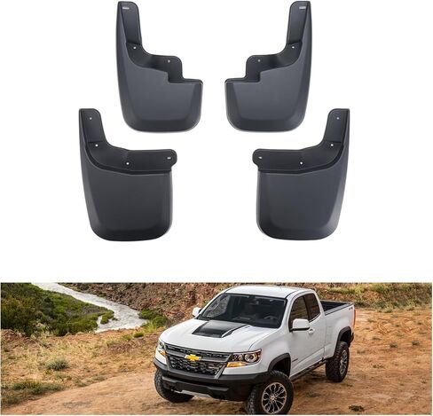 Kiwi Master Mud Flaps for 2015-2022 Chevy Colorado, GMC Canyon Without Flares or Cladding (Excludes ZR2) Heavy Duty Front & Rear Mud Guards in Saudi Arabia