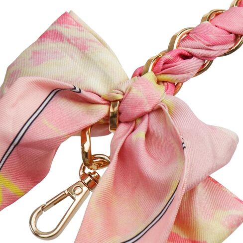 Purse Strap Extender 6.5 Inch Women Bag Chain Strap Ribbon Bow Handbag Decoration, Pink in Saudi Arabia